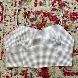 La Hearts Purple Gingham Cropped Tank